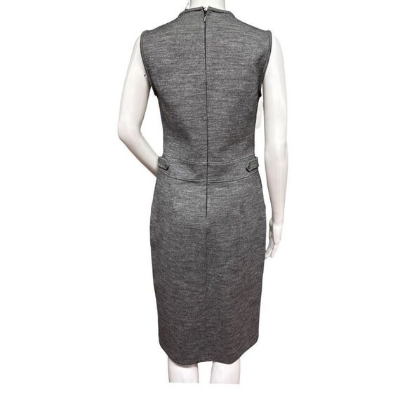 Max Mara Ginnata Wool Midi Dress Size 8 Front Zip Sheath Dark Gray NWT - Picture 8 of 16